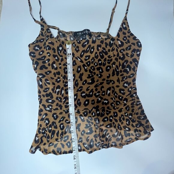 Ash & Violet Leopard Print Peplum Tank Top - XS - Picture 6 of 6